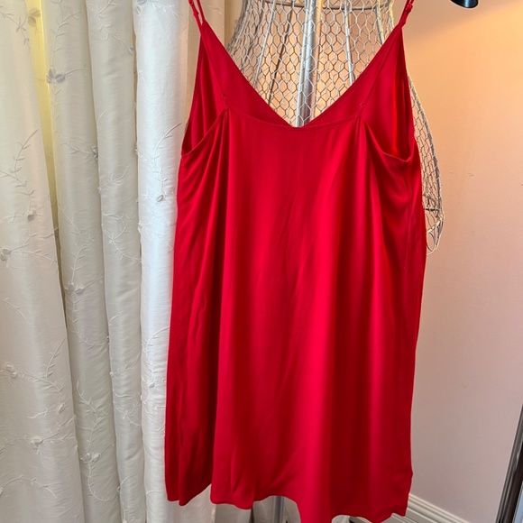 Wilfred Free Red "Silk-like" V neck Dress - Picture 3 of 6